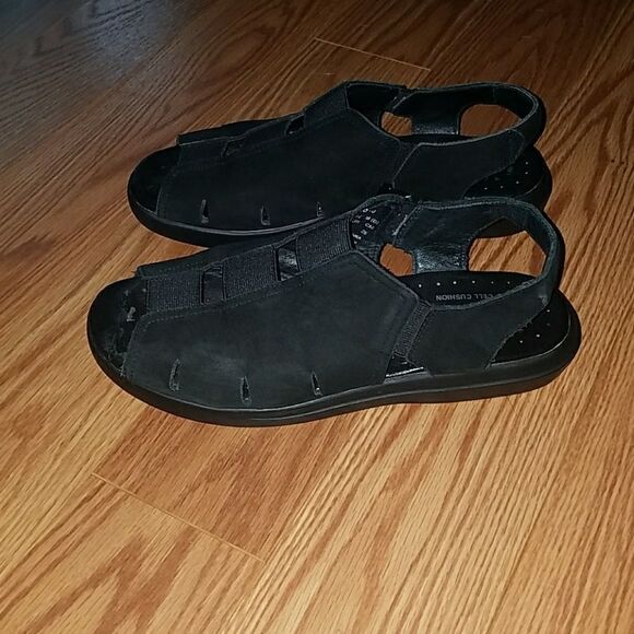 Propet leather black sandals air cushion  Sz 8.5 - Picture 3 of 8